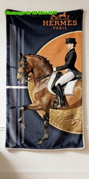Hermes Luxury Equestrian Dressage Flannel Throw Blanket IMG_5461